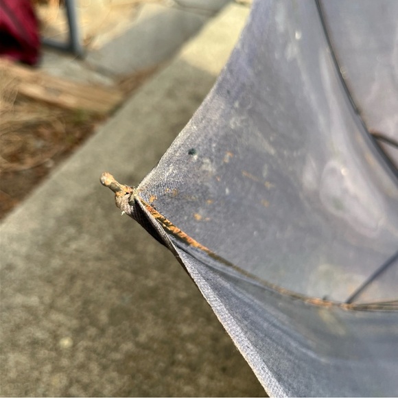 Vintage faded black Parasol with Wooden Handle - Picture 15 of 15